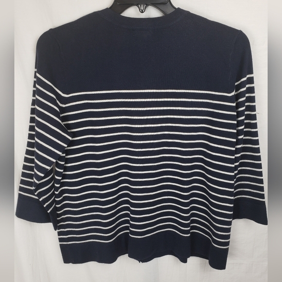 Eddie Bauer Blue and White Striped Cardigan Sz XL - Picture 3 of 8